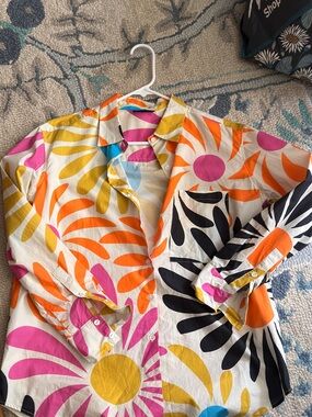 Women's Multicolor Floral Button-Up Blouse